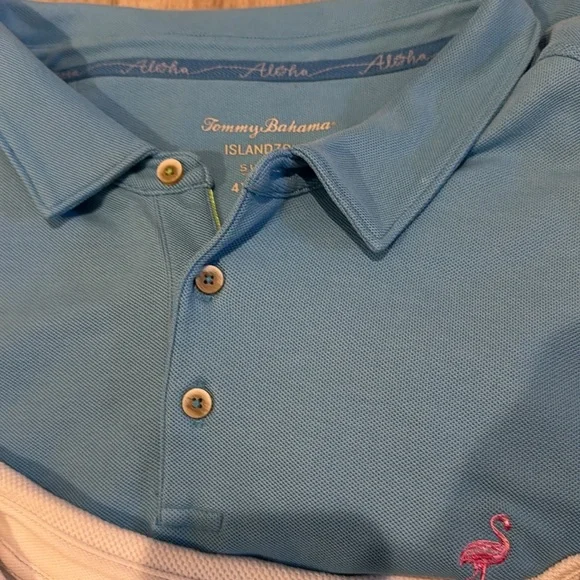 Tommy Bahama Men's Blue Light green Gray and White Polo Shirt Collection